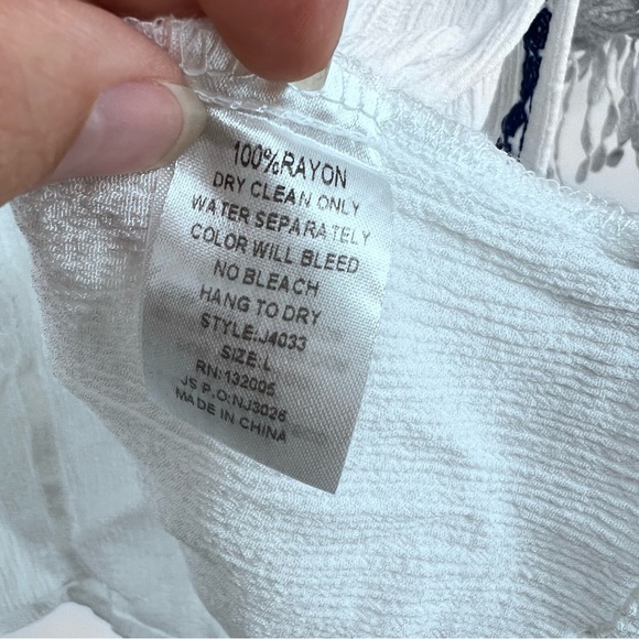 Entro Bohemian open cardigan top embroidered fringe medium/large - Picture 10 of 10